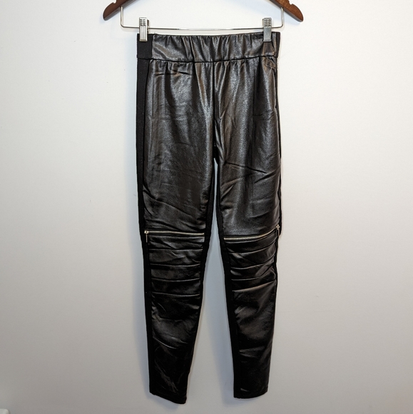 DYNAMITE XS Black Faux Leather Leggings - Picture 1 of 6